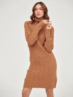 Женское теплое вечернее вязаное платье